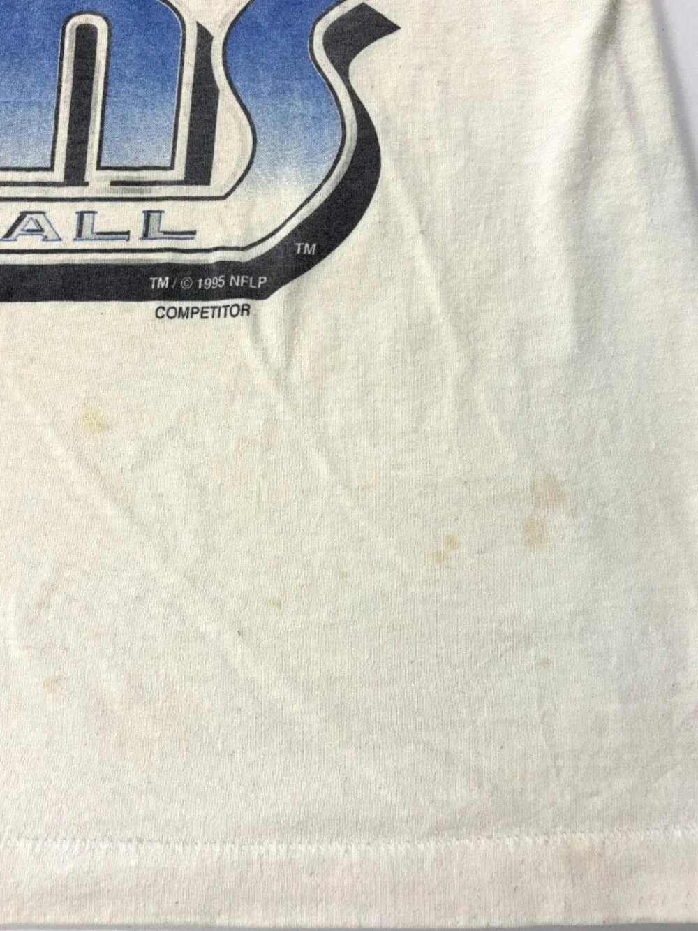 Vintage Detroit Lions Distressed T Shirt White Sz L/XL NFL Football 1995 90s USA